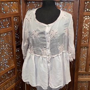 Bella France Dusty Rose Pink Silk Top. S